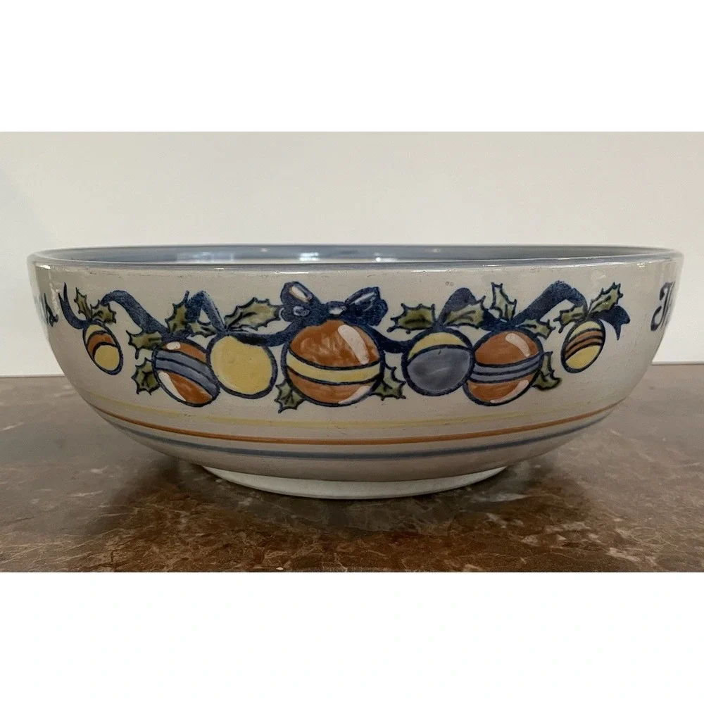 Louisville Stoneware The Night Before Christmas Large Serving Bowl Holiday 12.5‎